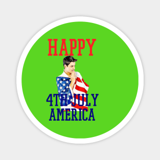 happy 4th  july america Magnet